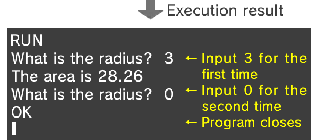 Execution result